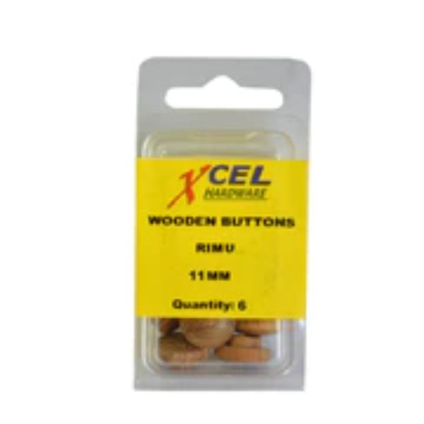 Wooden Pin Buttons Rimu 11mm 6/Pack