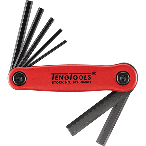 Teng 7pc Folding Metric Hex Key Set - 2.5-10.0mm