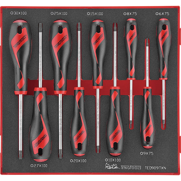 Teng 9pc MD TX Screwdriver Set 6-30 - TED-Tray