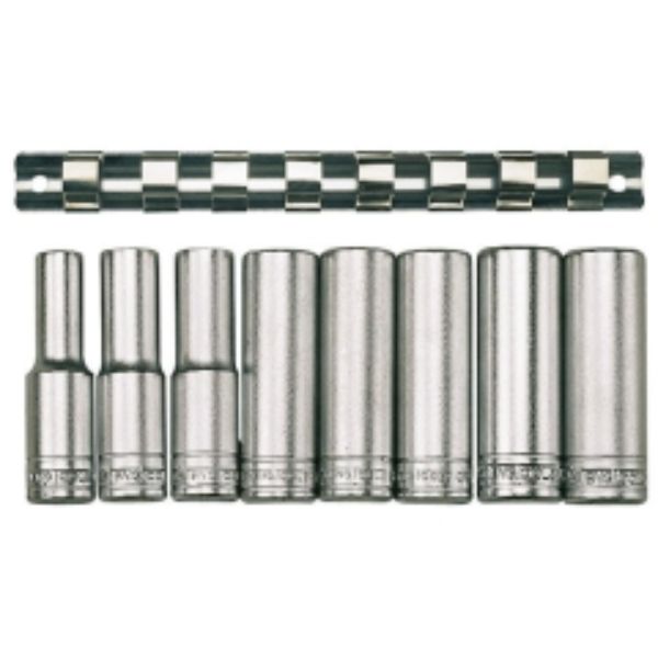 Teng 8pc 1/2in Dr. Deep Socket Set 13-24mm 12Pnt