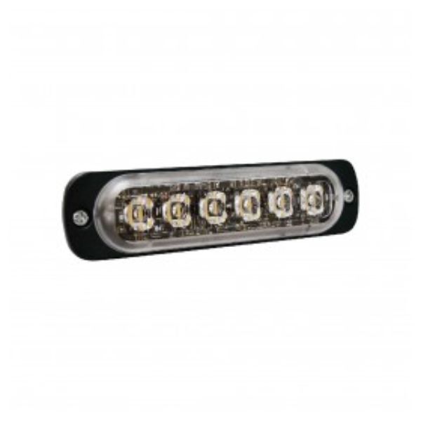 ST6 E65 12/24V 6 LED AMBER LOW PROFILE WARNING LIGHT