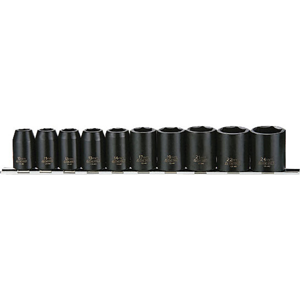 Teng 10pc 1/2in Dr. Std. Impact Socket Set 10-24mm