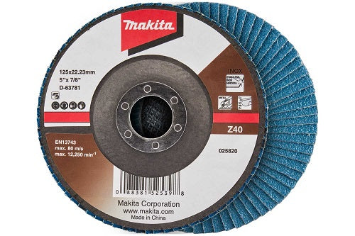 Makita 125mm Flap Disc 36# Zirc Alu