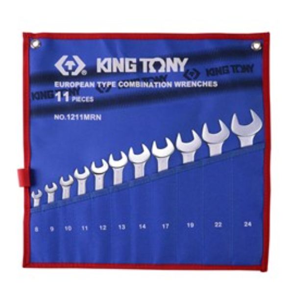 KING TONY 11PC R/OE WRENCH SET TET POUCH 8-24MM