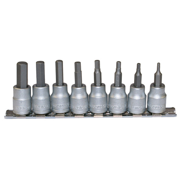 Teng 9pc 3/8in Dr. AF Hex Bit Skt Set 3/32-3/8in