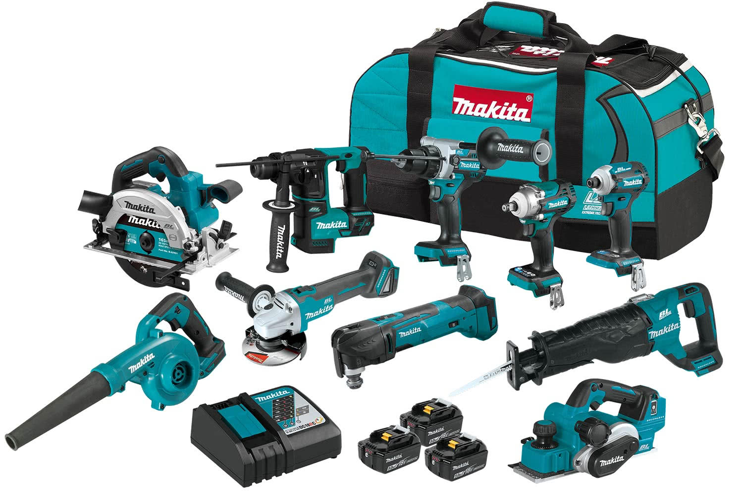 Makita 18V LXT® 10-pcs Combo Kit 5.0Ah