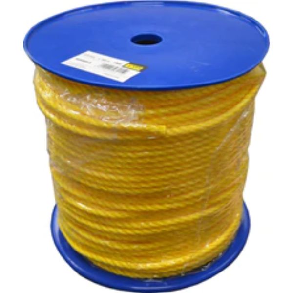 Rope - Yellow Polypropylene 183M Reel 8mm Xcel