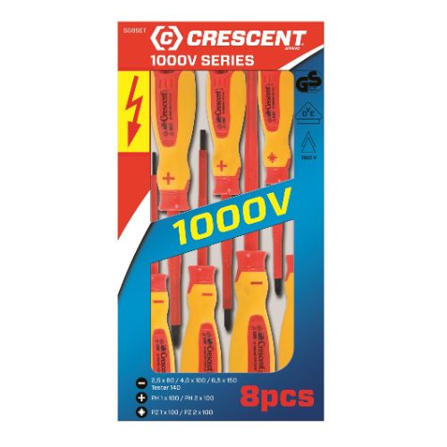 CRESCENT SCREWDRIVER-SET 8PC, 1000V, VDE