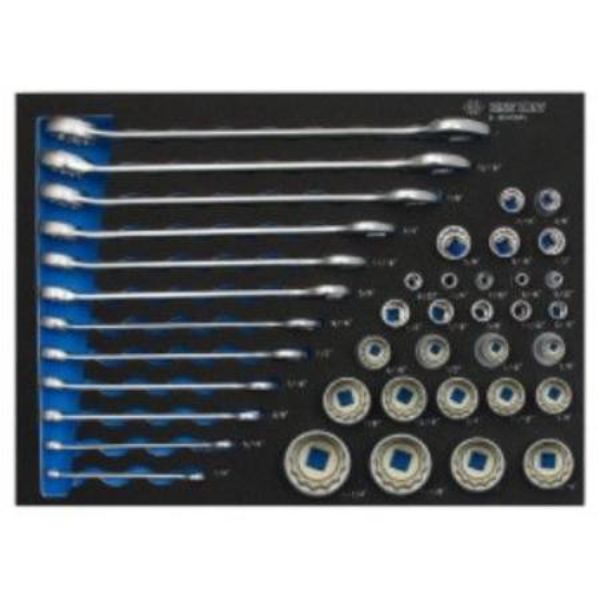 KING TONY 40 PC. IMPERIAL SOCKET 12PT & WRENCH SET.EVA