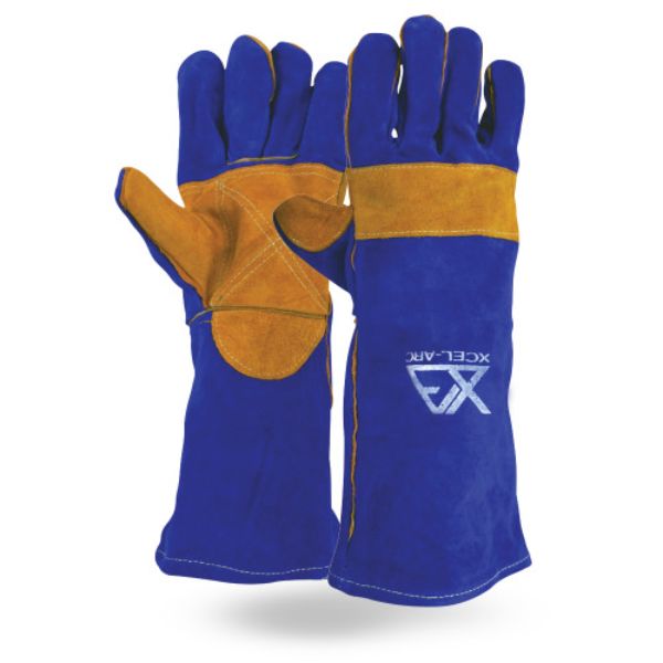 Xcel-Arc Blue Welding Gauntlet, Lefties X-Large