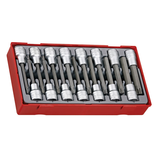 Teng 15pc 1/2in Dr. TX & Hex Long Bits Skt Set - TC-Tray