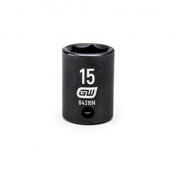GEARWRENCH 3/8 INCH DRIVE 6 POINT STANDARD IMPACT METRIC SOCKET 15MM