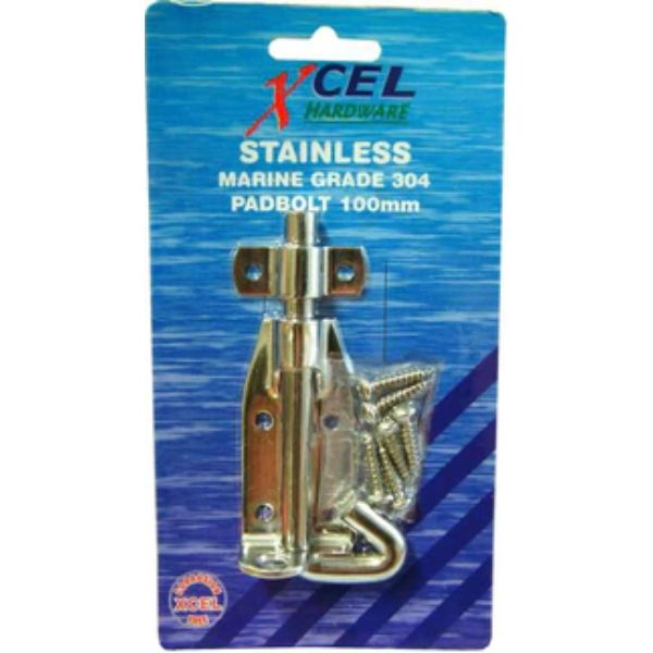 Padbolt Ss304 100mm Stainless Steel Carded