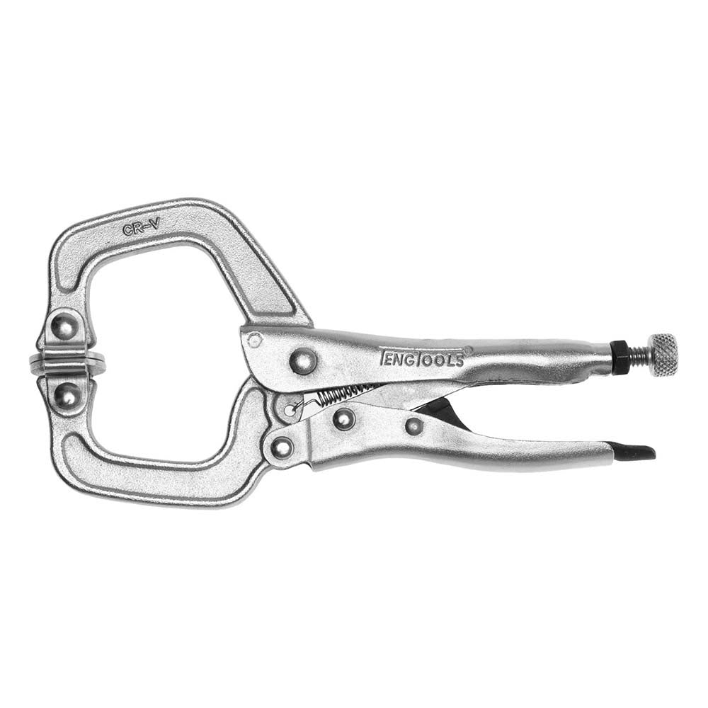 Teng 6in C-Clamp Locking Plier NP w/Swivel Pad