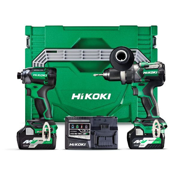 HiKOKI 18V BRUSHLESS COMBO KIT DV18DC IMPACT DRILL + WH18DC IMPACT DRIVER + BSL36A18 X2 + UC18YSL3