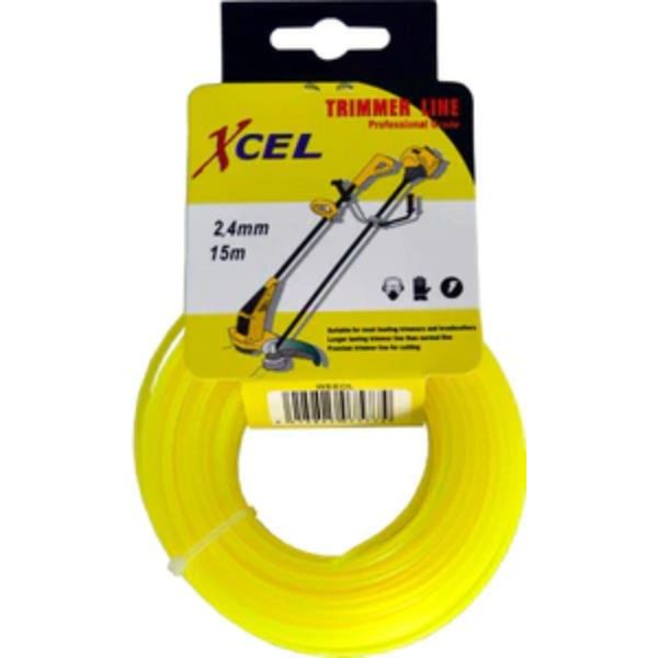 Trimmer Line For Weedeaters Yellow 15M X 2.4mm Xcel Rl