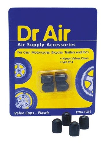 DR AIR PLASTIC TYRE VALVE CAPS PK4