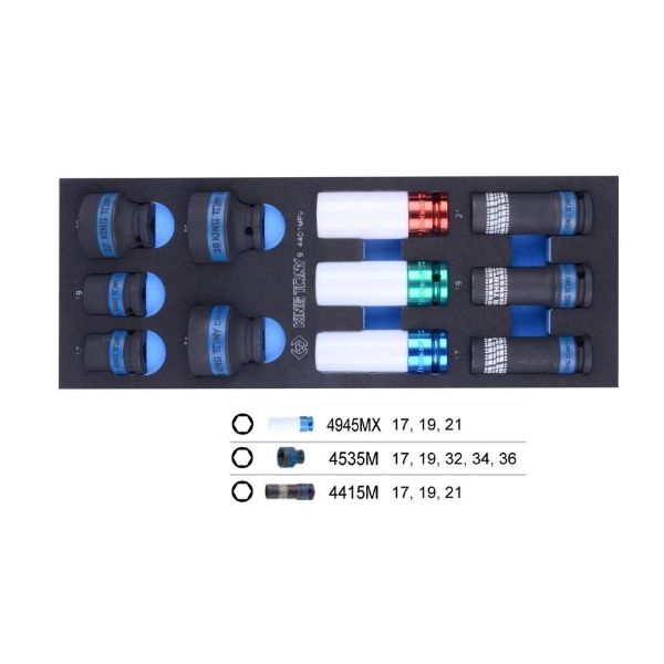 KING TONY 11PC IMPACT 1/2in SOCKET SET IN EVA TRAY