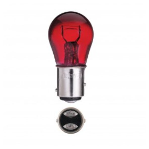 NARVA GLOBE 12V 21W RED BAY15d PK10