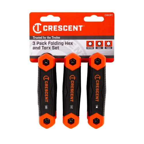 CRESCENT 3PK FOLDING SAE METRIC TORX SET