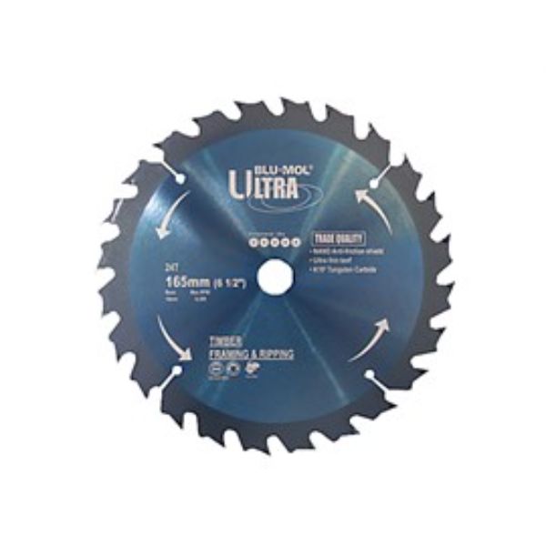 BLU-MOL ULTRA CIRCULAR SAW BLADE 165mm x 24T TWIN PACK