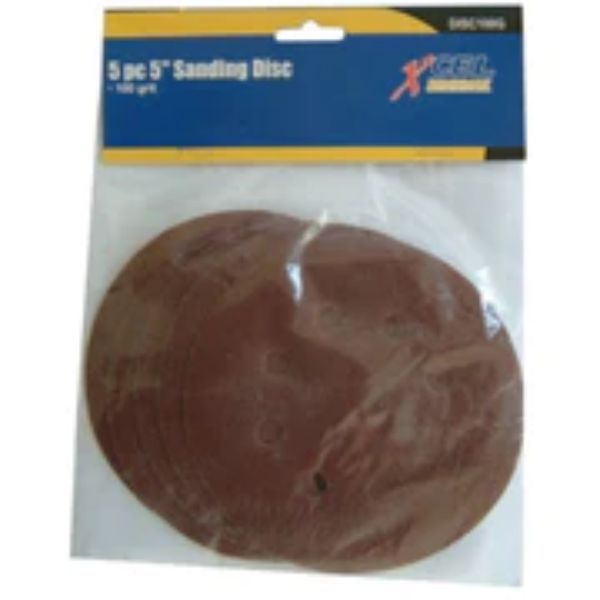 Sanding Disc 125mm With Holes -5- 80G Velcro Back