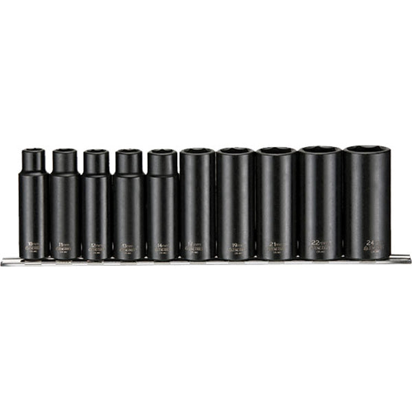 Teng 10pc 1/2in Dr. Deep Impact Socket Set 10-24mm