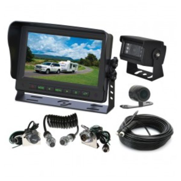 7IN DASH MOUNT DISPLAY DUAL REVERSE CAMERA TRAILER KIT