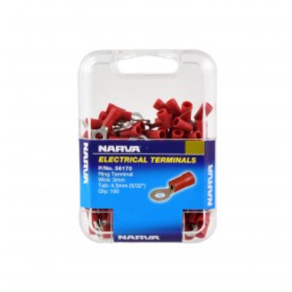 NARVA TERMINAL RING RED 4.3mm