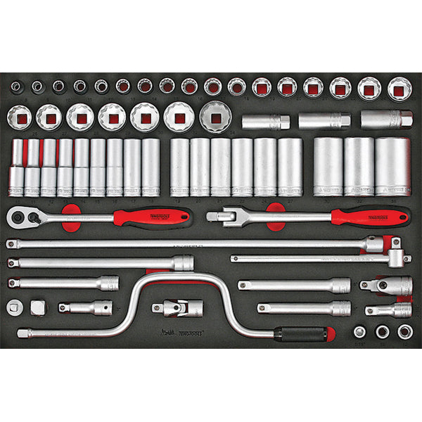 Teng 63pc 1/2in Dr. Metric Socket & Acc. Set EVA