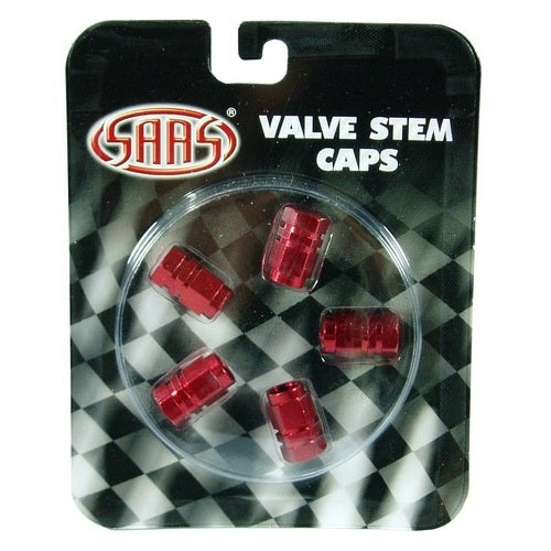 SAAS RED VALVE CAPS PK5