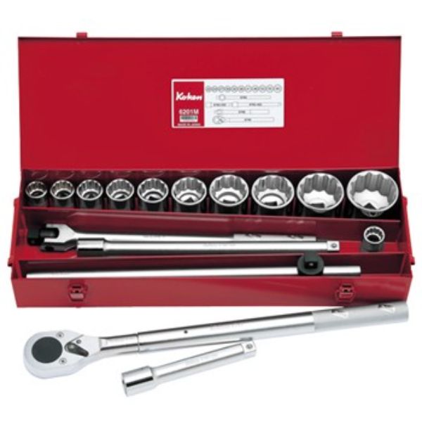 6201M SOCKET SET 12PT 16PC 3 4in Dr