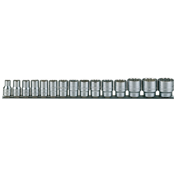 Teng 15pc 1/2in Dr. Metric Socket Set 10-32mm 12Pnt