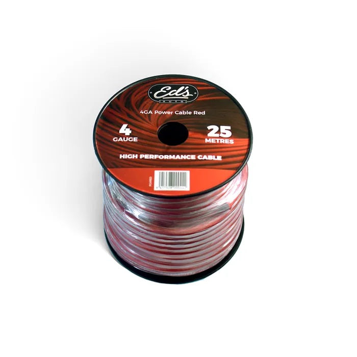 EDS 4 GAUGE 21.2MM2 CCA POWER CABLE MATT FLEXIBLE FROSTED RED 25 METRES