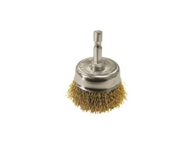 JOSCO Brush Cup CR 50 6.3 Hex Spindle Brass Coated