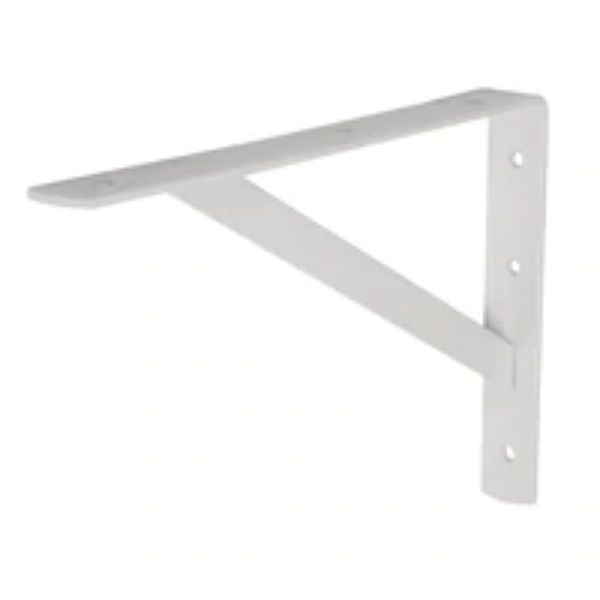 Shelf Bracket Heavy Duty Braced - White 200X300mm Truper