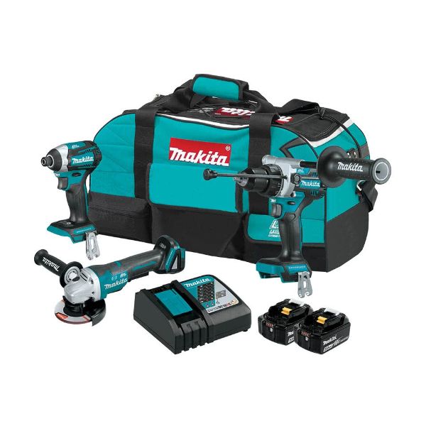 MAKITA 18V LXT 3-Piece Hammer Drill / Impact Driver / Grinder Kit