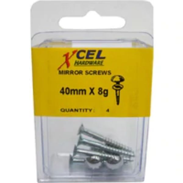 Diy Mirror Screws C.P. -1 1/2In- 40mm X 8 -4- -1-1/2In-40mm X