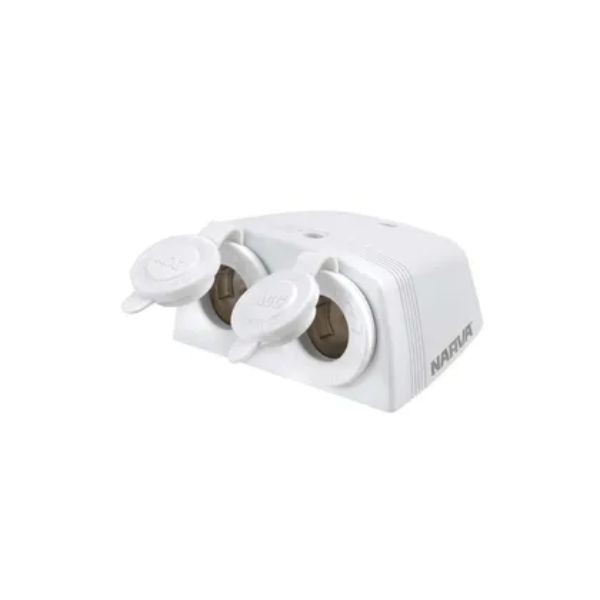 NARVA POWER ACCESS HD TWIN ACC SOCKET WHITE