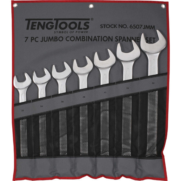 Teng 7pc Combination Metric Spanner Set w/Wallet 33-50mm