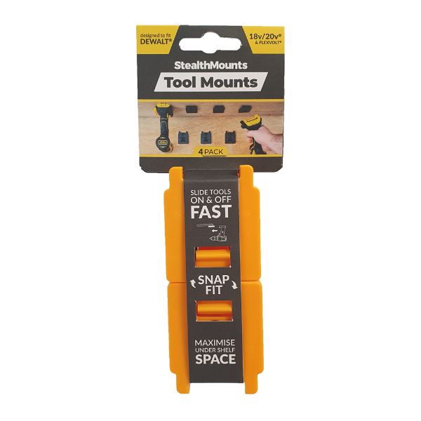 Yellow Tool Mounts For Dewalt Xr - 4 Pack