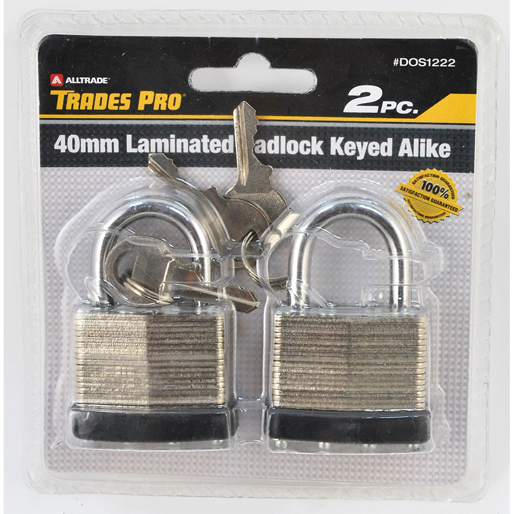 Padlock, Keyed Alike 2Pc 40Mm