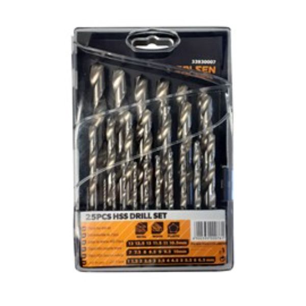 TOLSEN 25PCS HSS DRILL SET