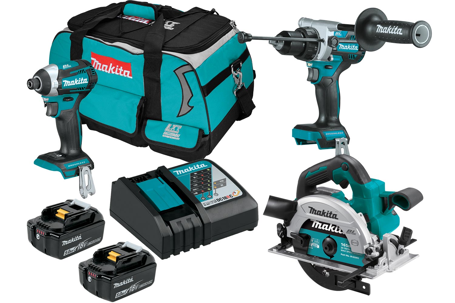 Makita 18V LXT 3-Piece Hammer Drill / Impact Driver / Circular Saw Kit