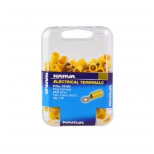 NARVA TERMINAL RING YELLOW 4.3MM