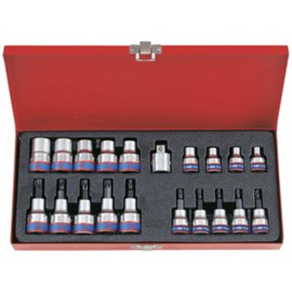 KING TONY 20PC 3/8+1/2DR STR&BIT socket SET