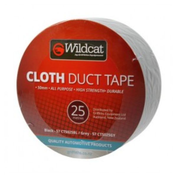 WILDCAT CLOTH TAPE 50MM X 25M GREY