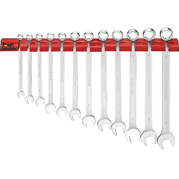 Teng 12Pc Lmp Metric Spanner Set 8-19mm W/ Wall Rack