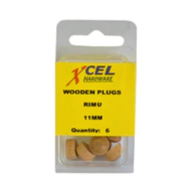 Wooden Plug Buttons Rimu 11mm 6/Pack