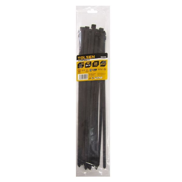 Tolsen Cable Tie 400mm x 7.6mm 25 Pack Black IP5